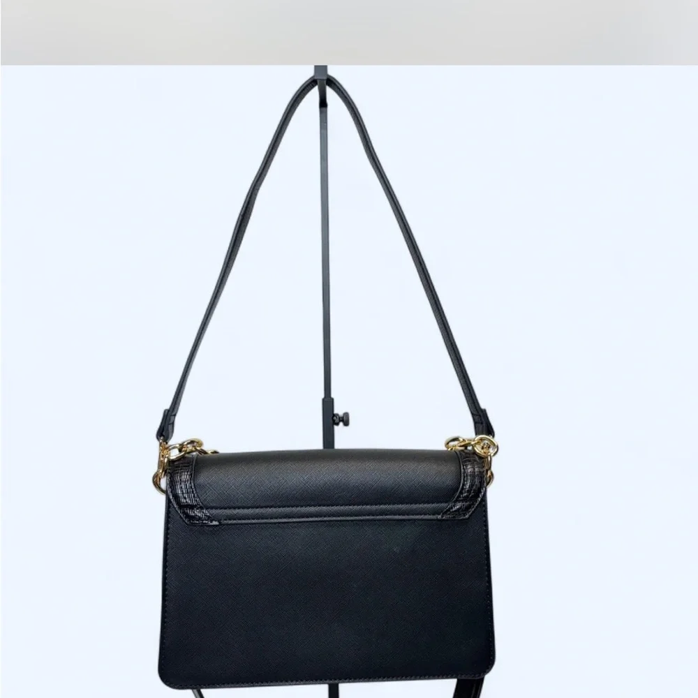 ALDO Black and Gold Accent Chain Shoulder Bag Crossbody •new• - Picture 8 of 8